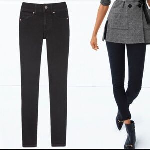CABI Cinch Skinny Jeans Black High Rise Super Skinny Legging Stretch Denim #3748